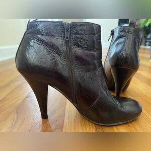 Elegant Brown Leather Ankle Boots